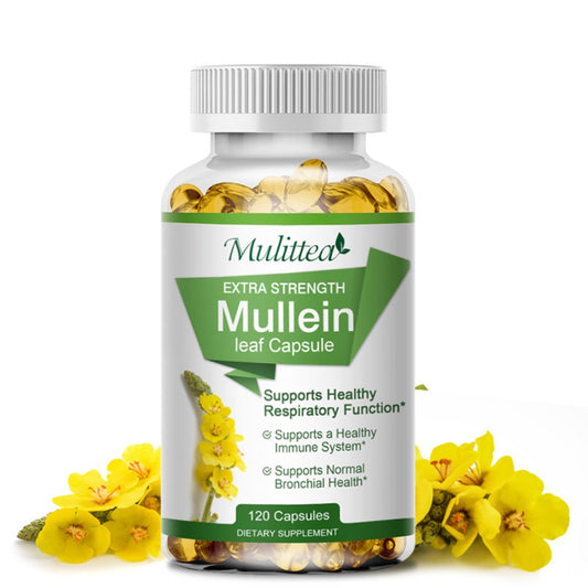Mullein Leaf Capsules Herbal Supplement Supports Respiratory Function Health,120Count/Bottle